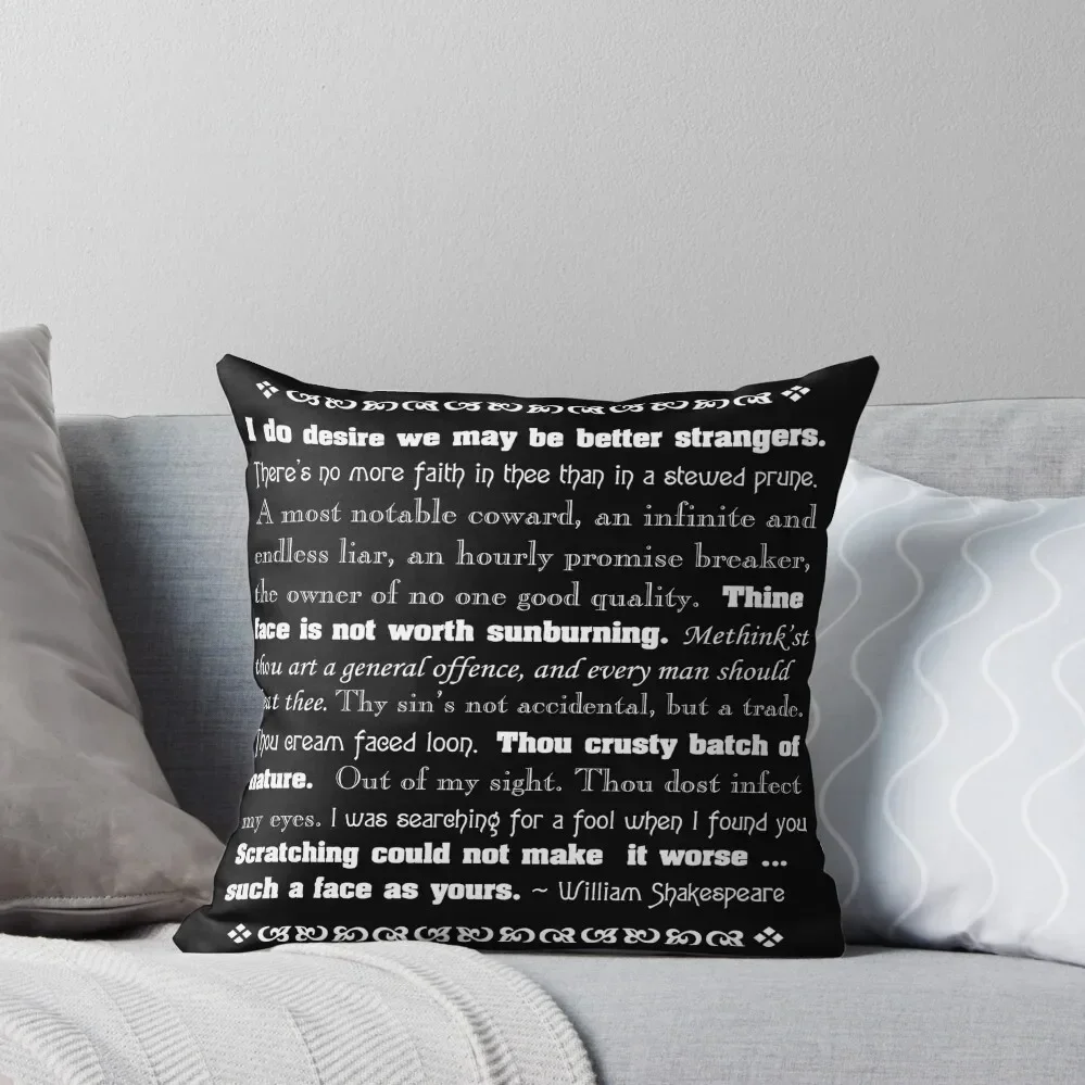 

Shakespearean Insults Throw Pillow bed pillows Decorative Cover For Living Room autumn pillowcase Pillow