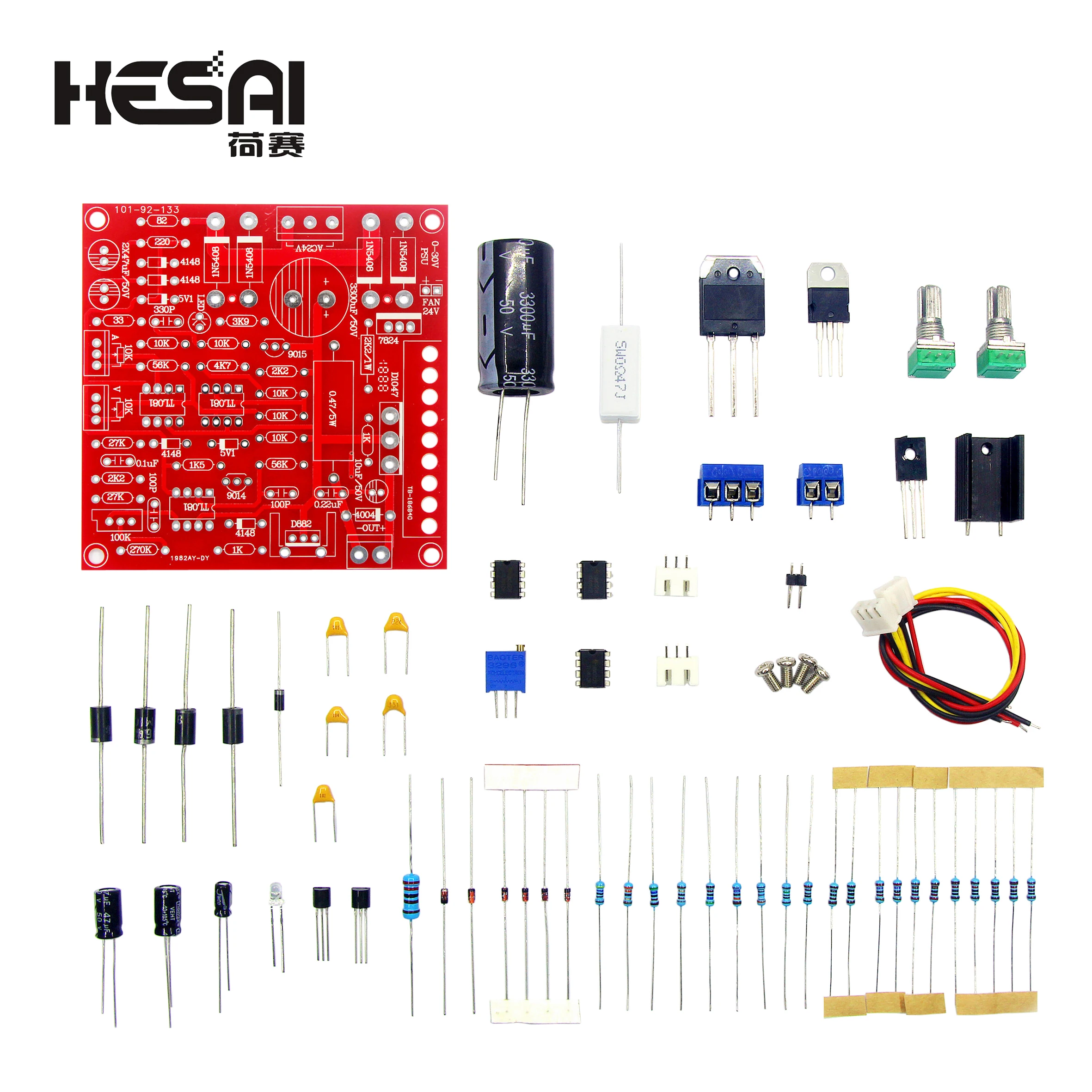 0-30V 2mA-3A DC Regulated Power Supply DIY Kit Continuously Adjustable  Current Limiting Protection For School Education Lab