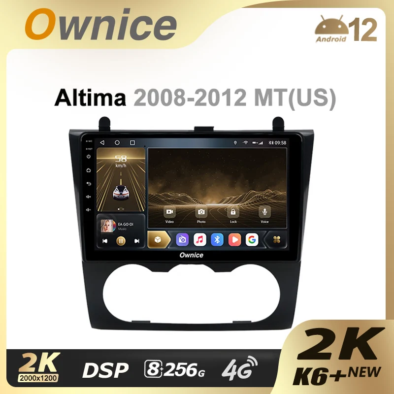 

Ownice K6+ 2K for Nissan Altima 2008 - 2012 Android 12.0 8+256G Car Autoradio Multimedia Radio System Unit 360 Panorama 4G LTE