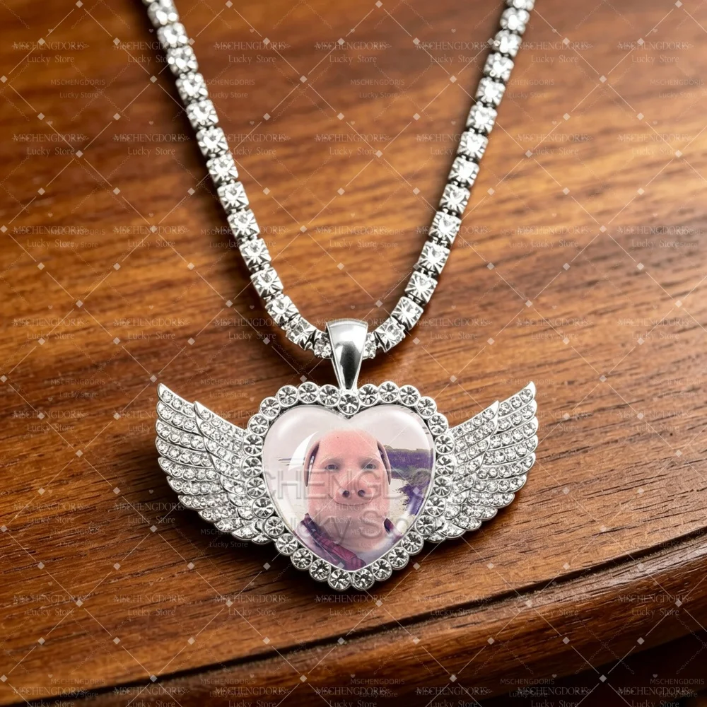 For John Pork Is Calling Answer Call Phone Necklace Sybau Meme Funny Angel Wings Peach Heart Pendant Necklace Charm Jewelry Gift