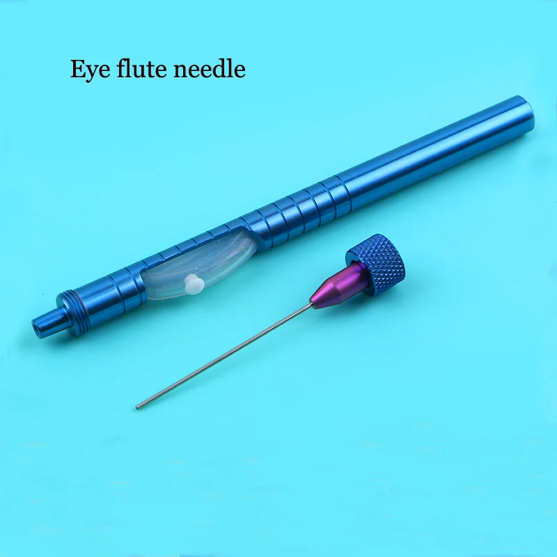 Ophthalmic ขลุ่ยเข็ม TITANIUM Alloy Eye ตรง Flush พร้อมหลอดซิลิโคนเครื่องมือ 20G23G25 Eye Instrument