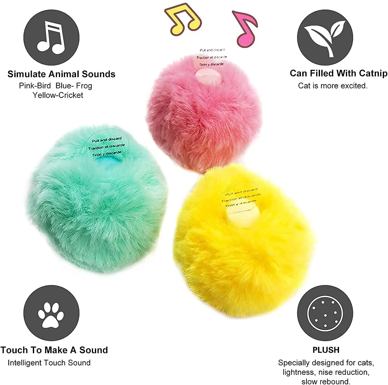 Smart Cat Toy Ball realistico Squeak Bird Frog Cricket Interactive Kitten ricaricabile Catnip Pet Toys nuova palla di gravità per animali domestici