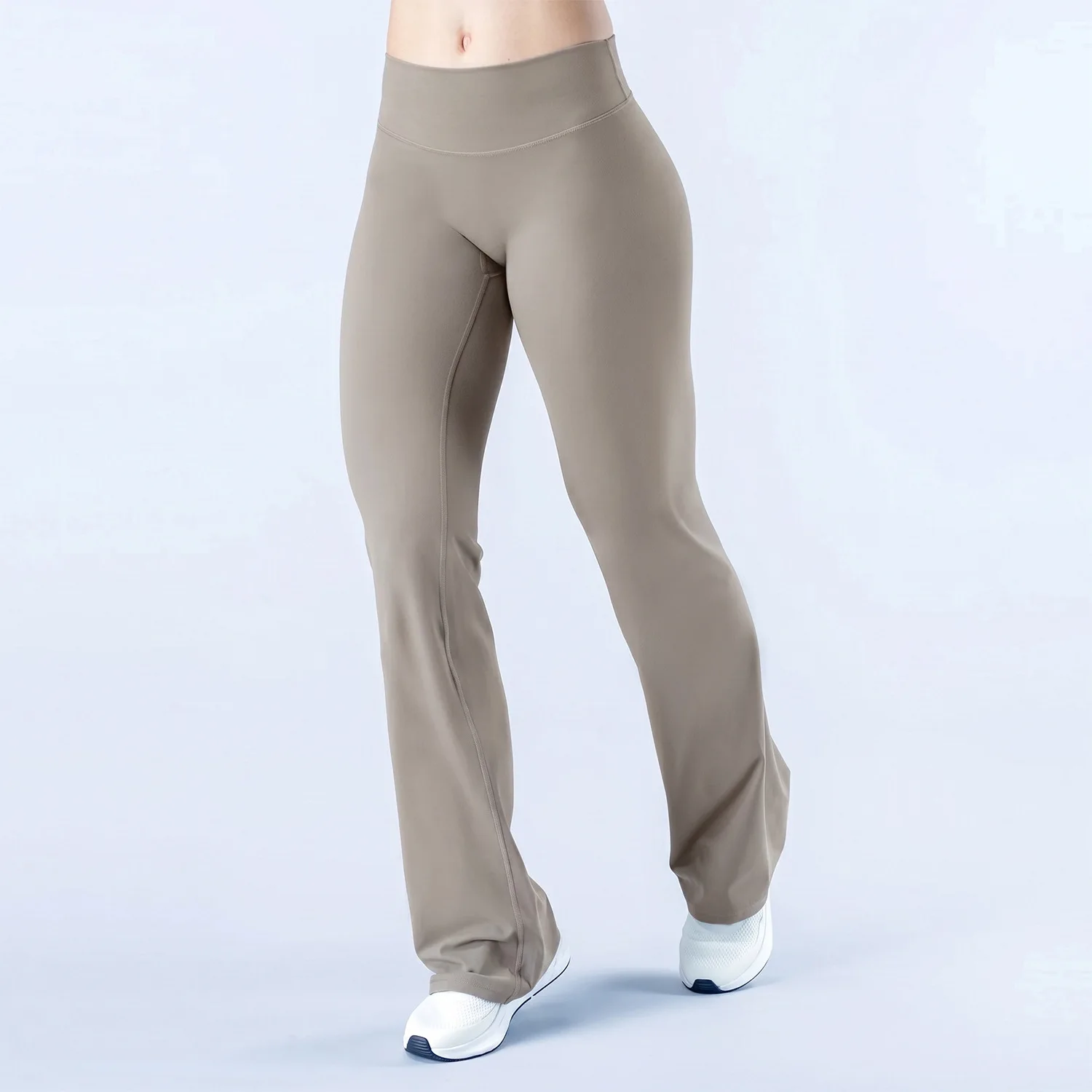Beautiful buttocks soft naked casual flared pants high waisted yoga pants micro flared pants running cycling sports yoga pants