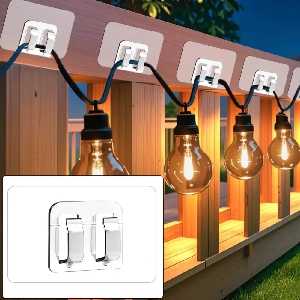 

Garden Light Hangers Weather-resistant Outdoor String Lights Clips 100pcs Self Adhesive Cable Holders Hooks for Simple