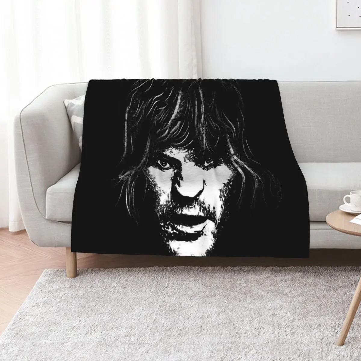 

Portrait of Noel Fielding Throw Blanket Custom Baby Hair Softest Blankets