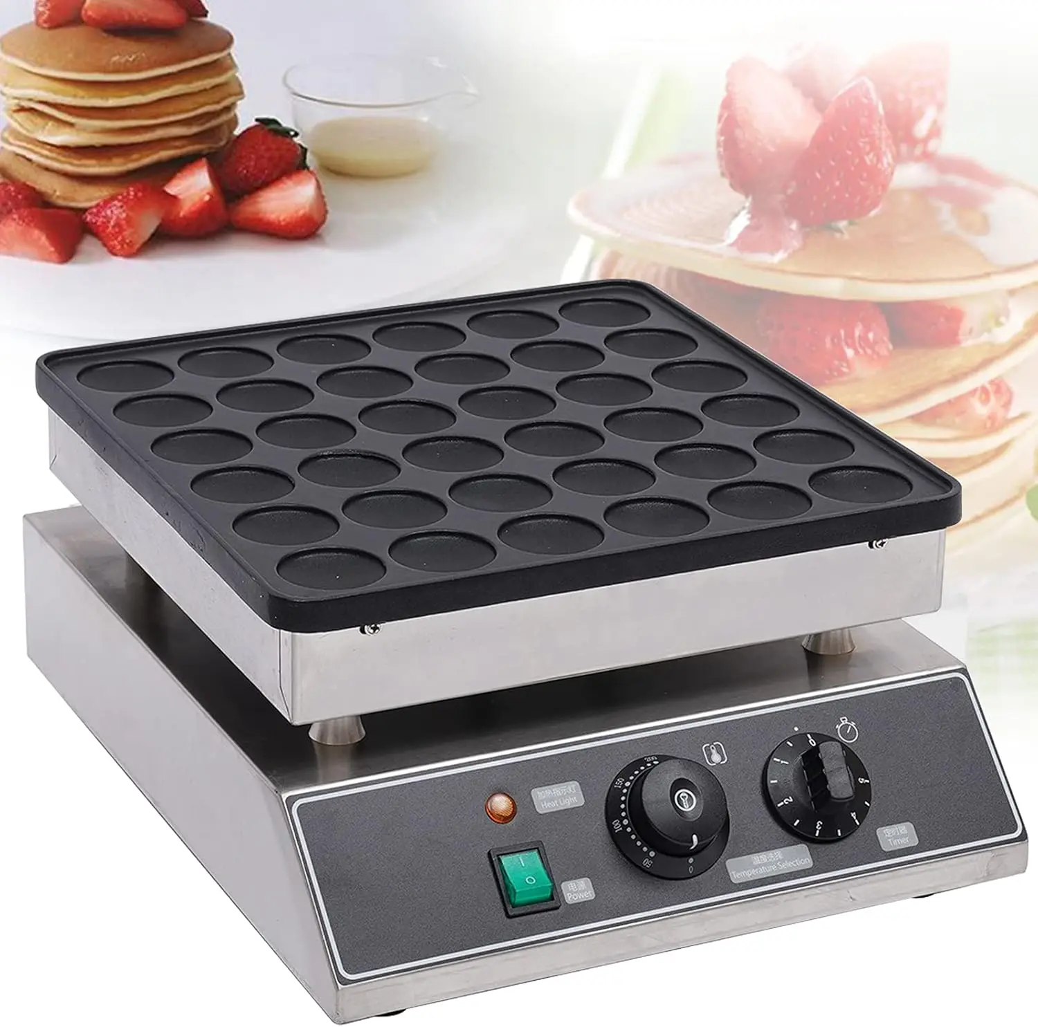 Macchina per pancake per muffin commerciale da 1000 W Macchina per pancake per muffin domestica antiaderente in acciaio inossidabile per panetteria domestica e cucina