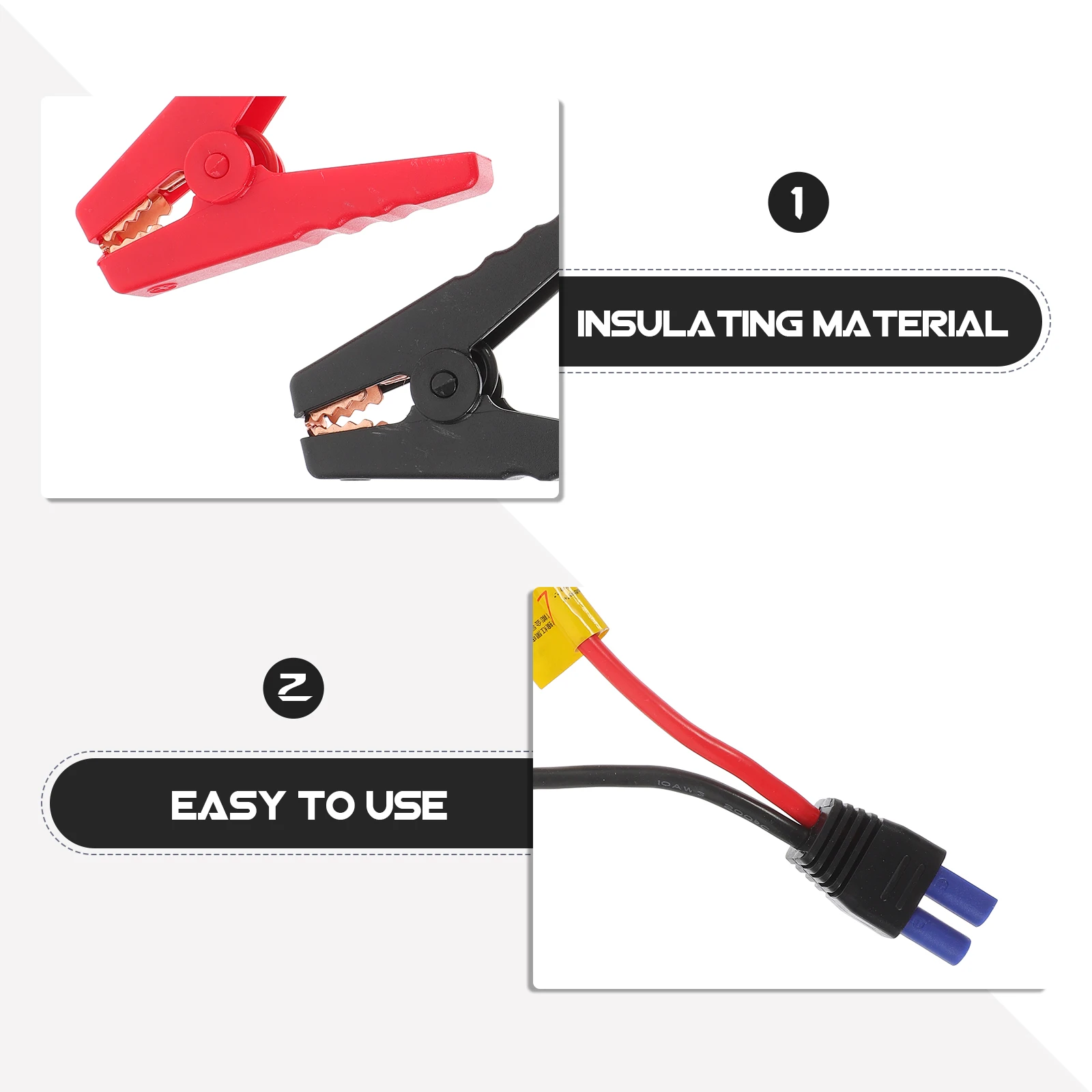 

Emergency Jumper Cable Alligator Clamp Booster Clip Car Jump Starter Universal Power Connectorcautions Included