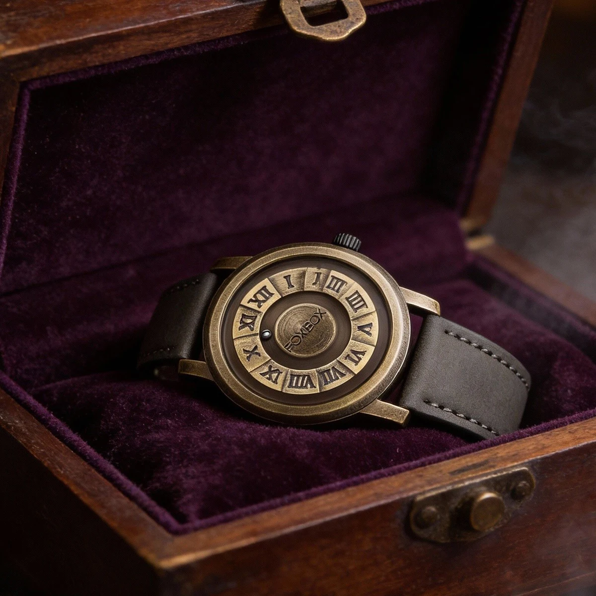 

FOXBOX Man Watches Brand Creative Stainless Steel Band Scrolling Beads Quartz Watches for Men Magnetic Force Waterproof Clock