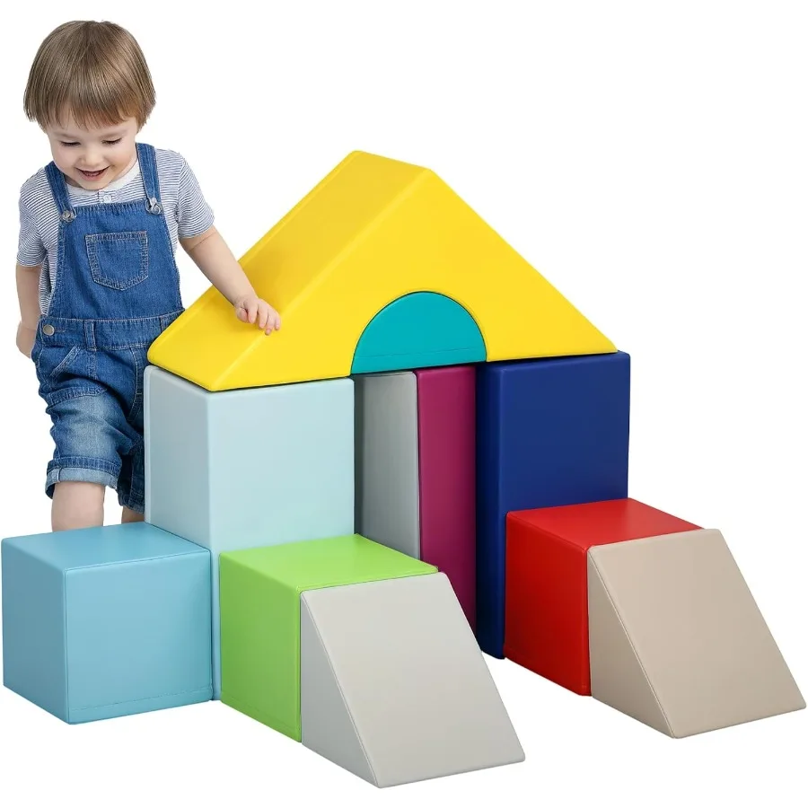 

Foam Climbing Blocks for Toddlers 11-Piece Baby Soft Foam Play Set Climb and Crawl Activity Playset Building Blocks for