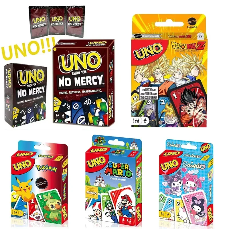 ¡UNO FLIP! Juego de mesa 2025 Anime dibujos animados Pikachu figura patrón familia divertido entretenimiento uno tarjetas juegos Navidad Gif **