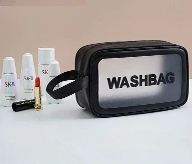 Bolsa de cosméticos de viaje para mujer, bolsa de maquillaje impermeable, transparente, portátil, de gran capacidad