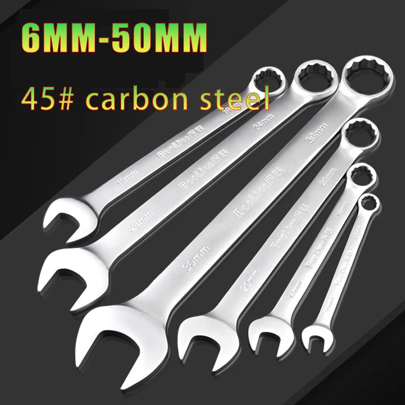 

1Pcs 6mm-50mm Ratcheting Combination Wrench Set Metric 45#carbon steel Gare Ring Spanner Nut Gear Wrench Garage Repairs Tools