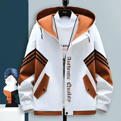 Fashion Hooded Jackets Men's 2024 Spring And Autumn Casual Loose Cargo Coats Youth Sports Outwear Windproof Zipper Tops Clothing