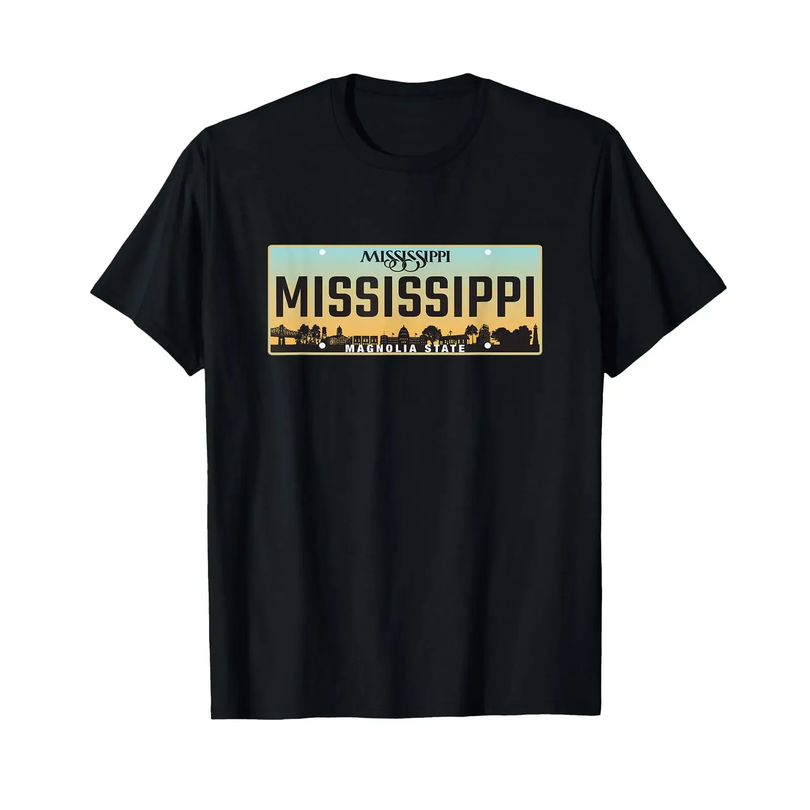 Mississippi License Plate Great Idea Car Enthusiast T Shirt vintage Washed fashion Versatile homme Soft Slightly Stylish