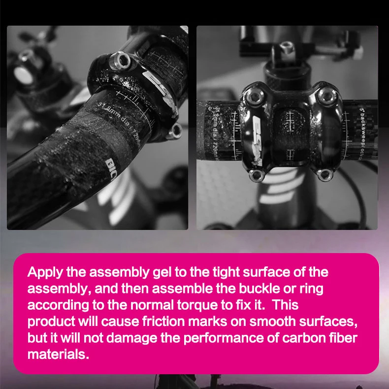 معجون تشحيم جل غير قابل للانزلاق من ألياف الكربون يعزز الاحتكاك مناسب للمقود وأعمدة المقعد مناسبة لجميع أنواع الدراجة #6