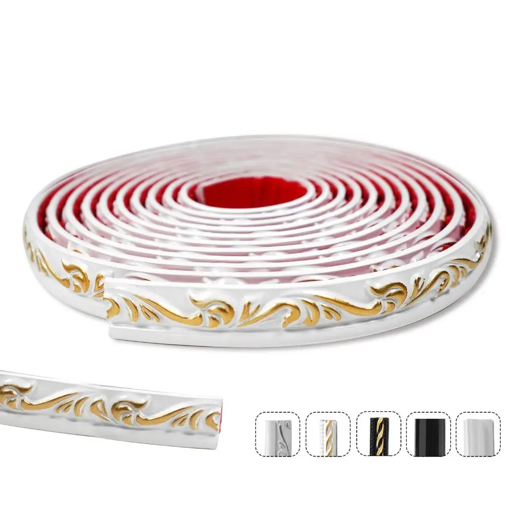 

Самоклеящаяся настенная молдинговая отделка «сделай сам», гибкая зеркальная рамка, ПВХ, 5 м, панельная полоса, ТВ-фон