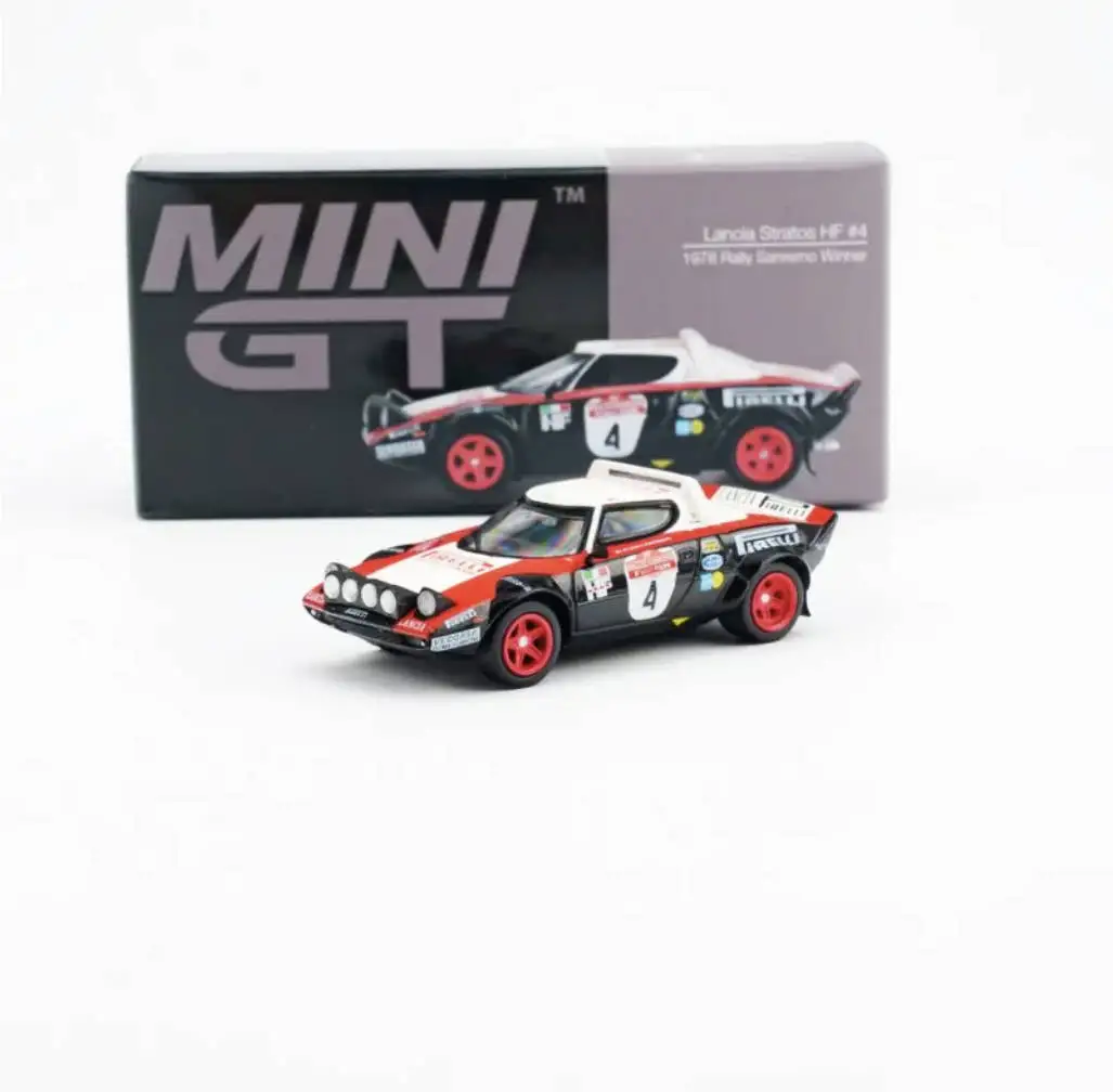 

In Stock Ready To Ship MINIGT 1084 1:64 Lancia Stratos HF #4 1979 Rally Sanremo Winner Diecast Car Model