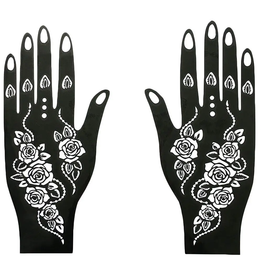 Professional Hand Foot Wedding Tool India Flower Henna Stencil Template Body Art Sticker Tattoo Stencil