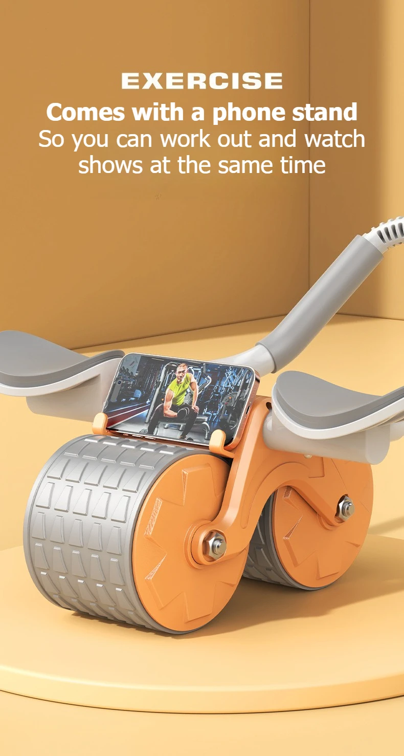 Bauchtrainer mit zwei Rädern, rutschfest, stabil, Fitnessgerät für Zuhause, Bauchformung, Core-Trainer für Anfänger – Detail 6