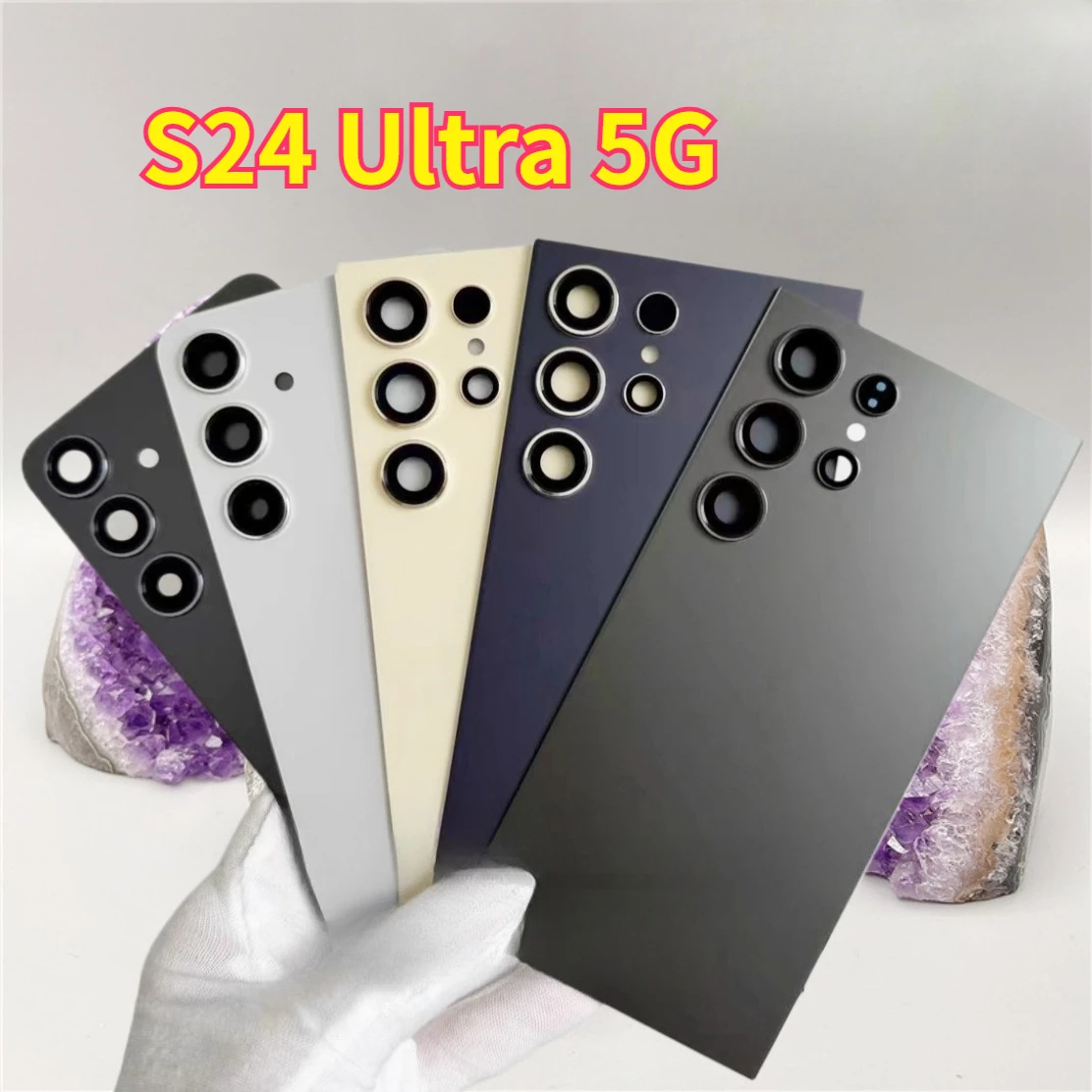 Glazen achterkant voor Samsung S24 Ultra 5G Achterdeur Vervanging Harde batterijbehuizing Achterbehuizing - afbeelding 2