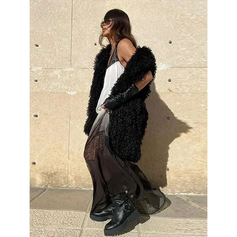 Bonny Casual Lace Sling Mesh Sheer Long Dresses Women Beach Sleeveless See Through Female Dress 2025 Summer Lady Vacation Robes