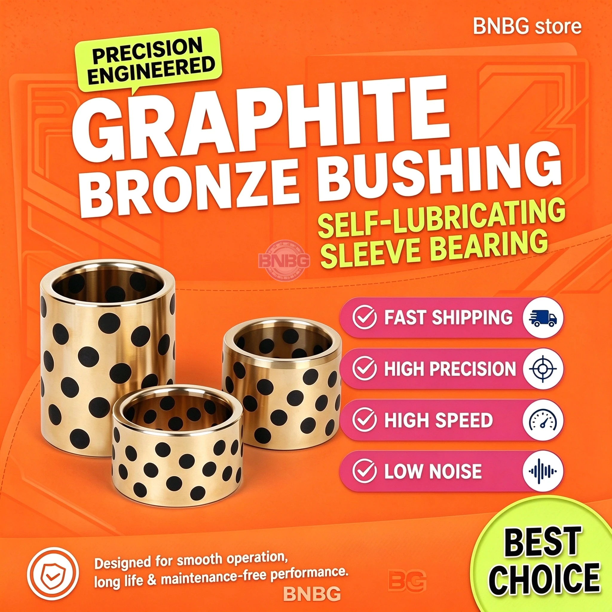 2PCS Bronze Bushing OD10 12 14 15 x ID8 9 10 11 mm Brass Graphite Oil-free Wearproof Copper Bearing Liner Industrial Machinery