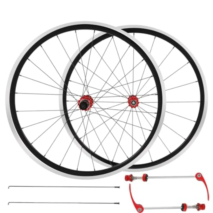 

27.5Inch Road Bike Wheelset, 661Lbs Load FrontandRear Bicycle Wheel Set Clincher Rim Brake Ultra-Light Aluminium Alloy Bike Whe