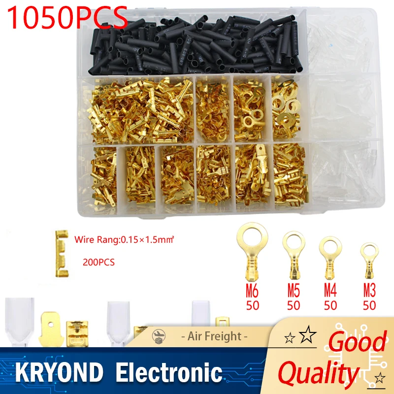 Boxed U-Shaped Crimp Terminal Kit 2.8mm 4.8mm 6.3mm Wire Connector Cable Termination Pliers