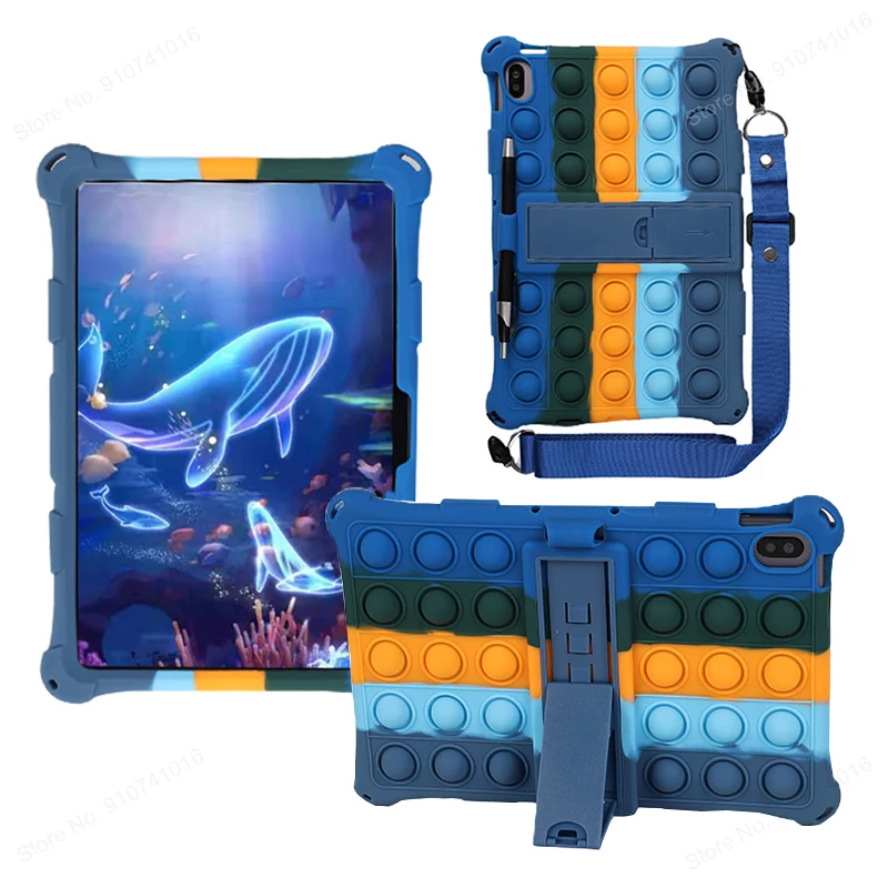 Case For OPPO Realme Pad 10.4 Inch 2021 Kids Soft Silicon Push Bubble Tablet Stand Cover For RealmePad 2021 10.4