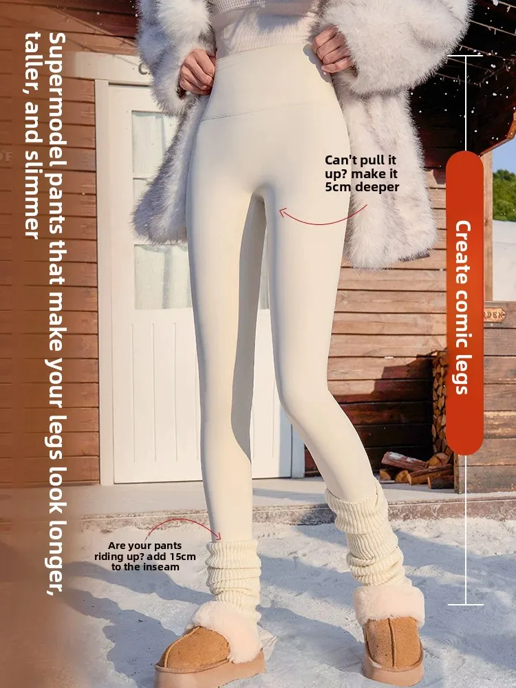 

Женские зимние утепленные брюки на флисовой подкладке с высокой талией, длинные, для йоги, для снежной погоды, теплые, базовый слой, хлопковые