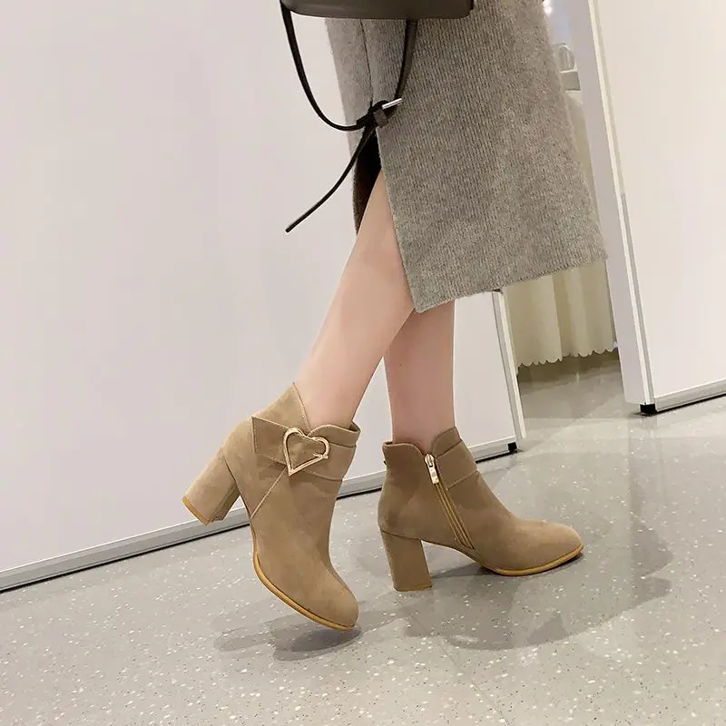 Footwear Big Red Booties Heeled Suede Women\'s Ankle Boots Very High Heels Short Shoes for Woman Designer Luxury Quality New In