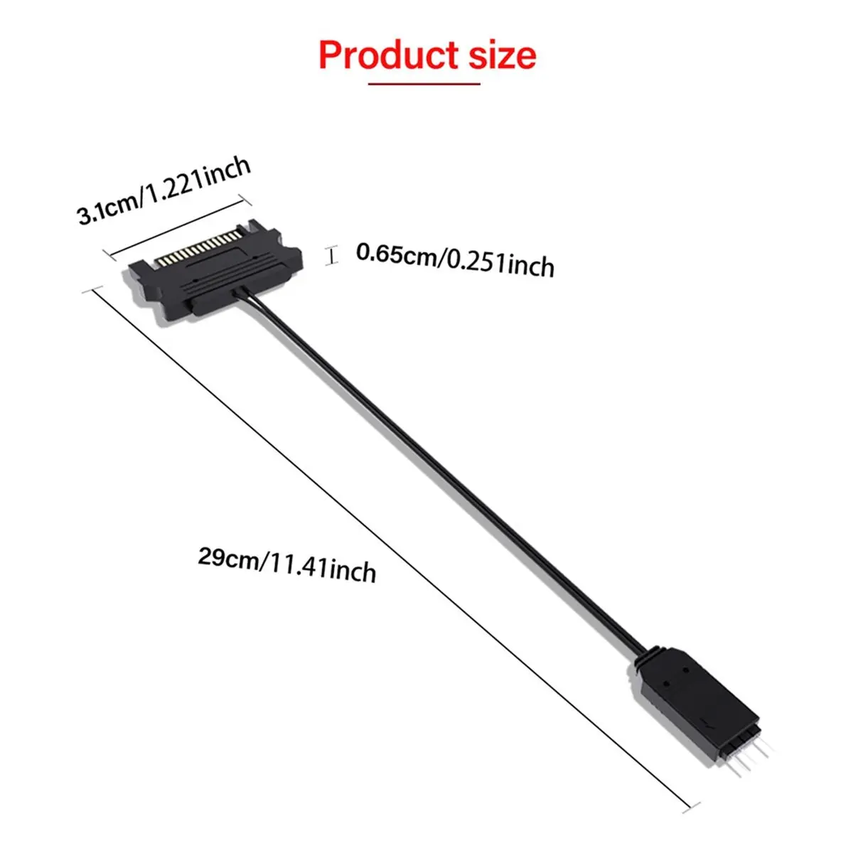 (ABGQ) ARGB Controller SATA to 5V 3Pin Power Supply Mini RGB Controller for Computer CPU Case Cool Fan LED Light Radiator White