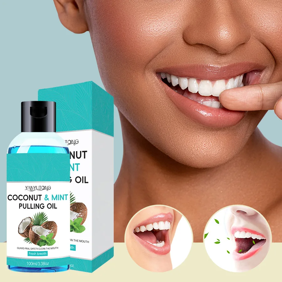 Oil Pulling Mouthwash for Complete Oral Hygiene Essential Oils & Vitamins for Happy Teeth & Gums & Fresh Breath Care