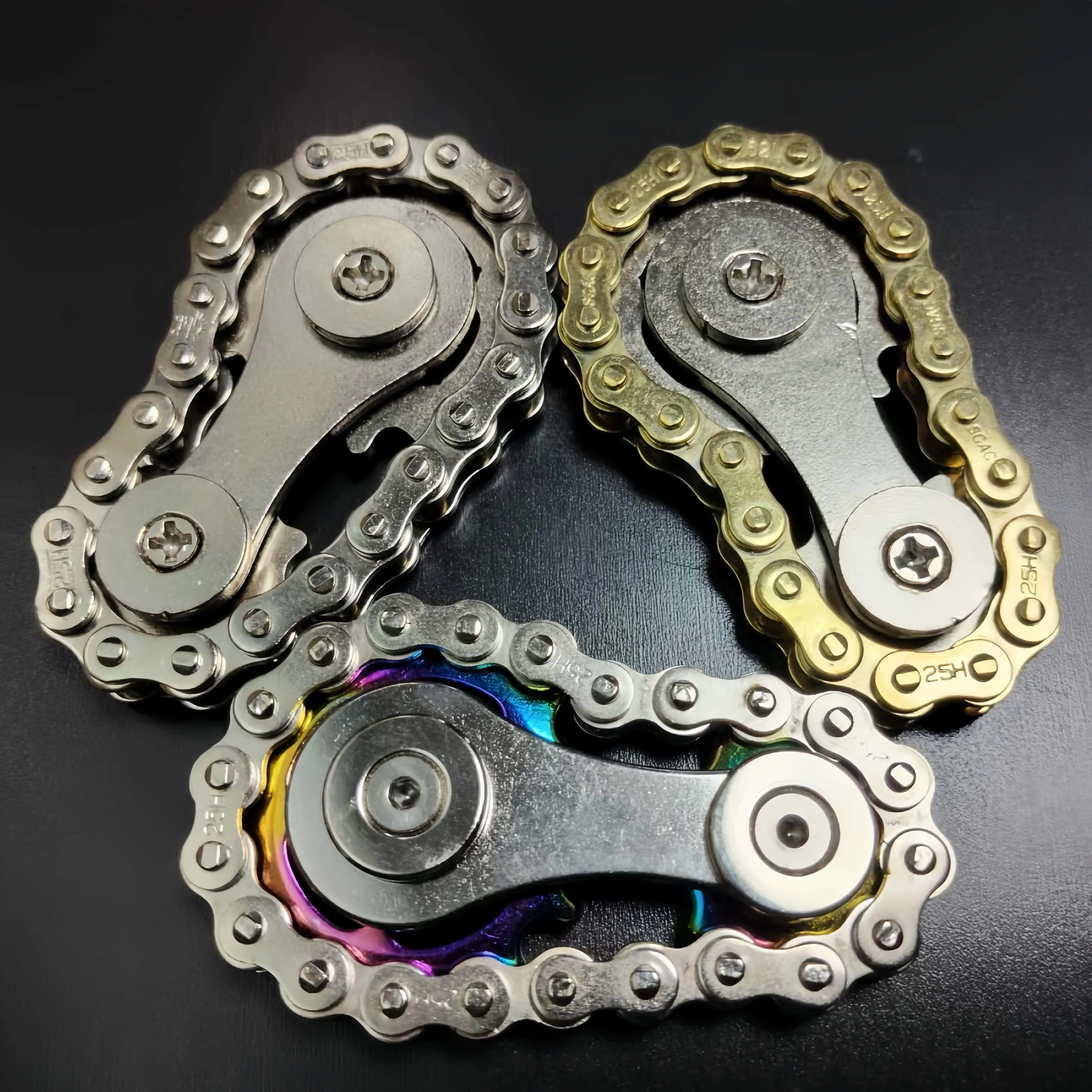 Sprockets Flywheel Fingertip Gyro Fidget Spinner Antistress Anxiety Metal Bike Chains EDC Spinner Fidget Toys For Adult Kids