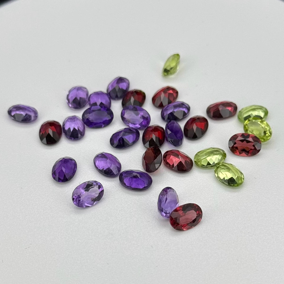 Amatista de corte ovalado 2x3-10x12 mm Piedra de amatista natural de Brasil 100% Piedra preciosa de granate peridoto original