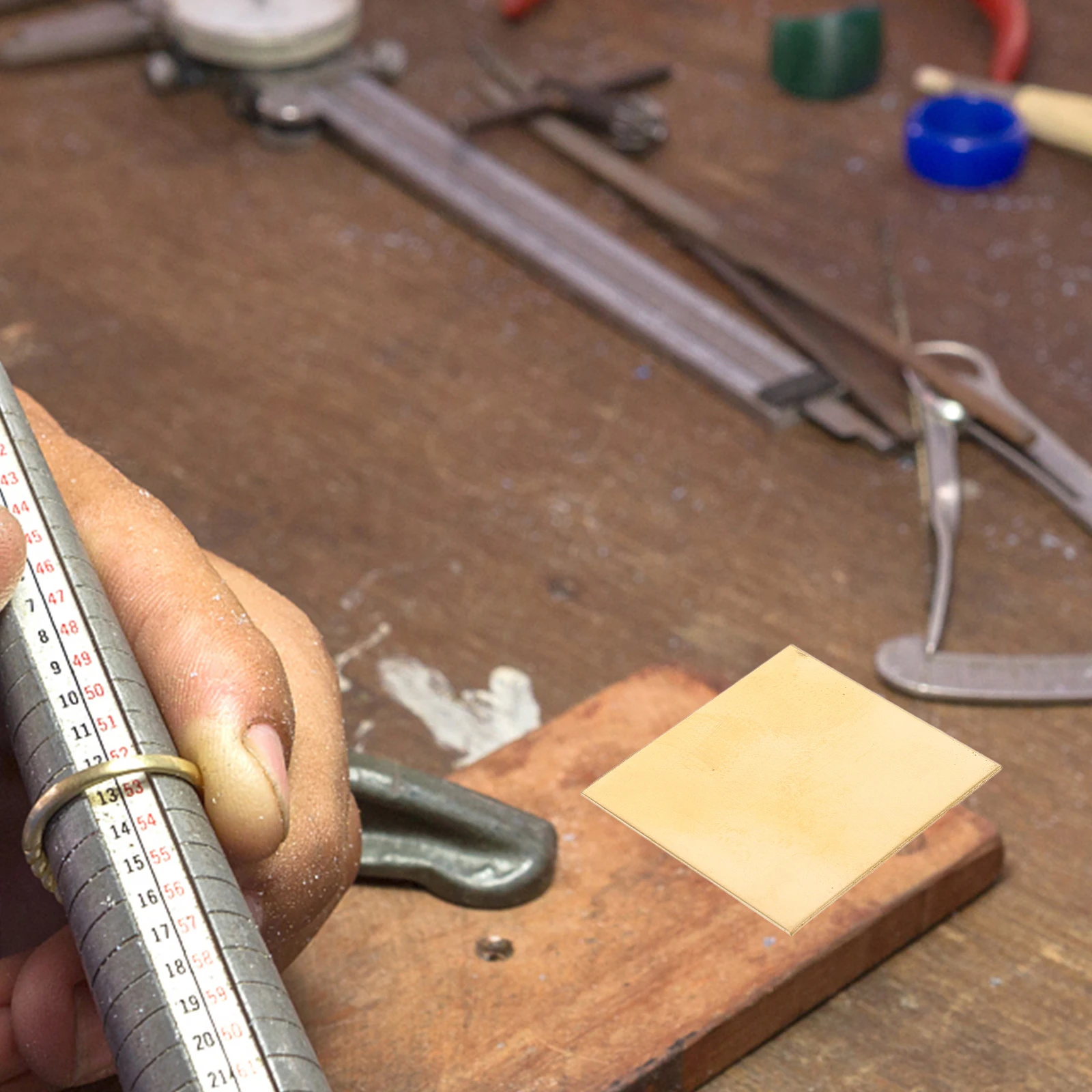 4pcs Brass 0.5Mm Brass Sheet For Jewelry Thick Wear-Resistant For Diy Crafts Repairs Electrical Work Metal Plates Tools Parts