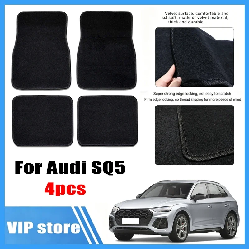 Tapetes de Carro 4 Peças para Todas as Estações, Fáceis de Limpar, Duráveis, Antiderrapantes, Proteção Interna para Acessórios Audi SQ5