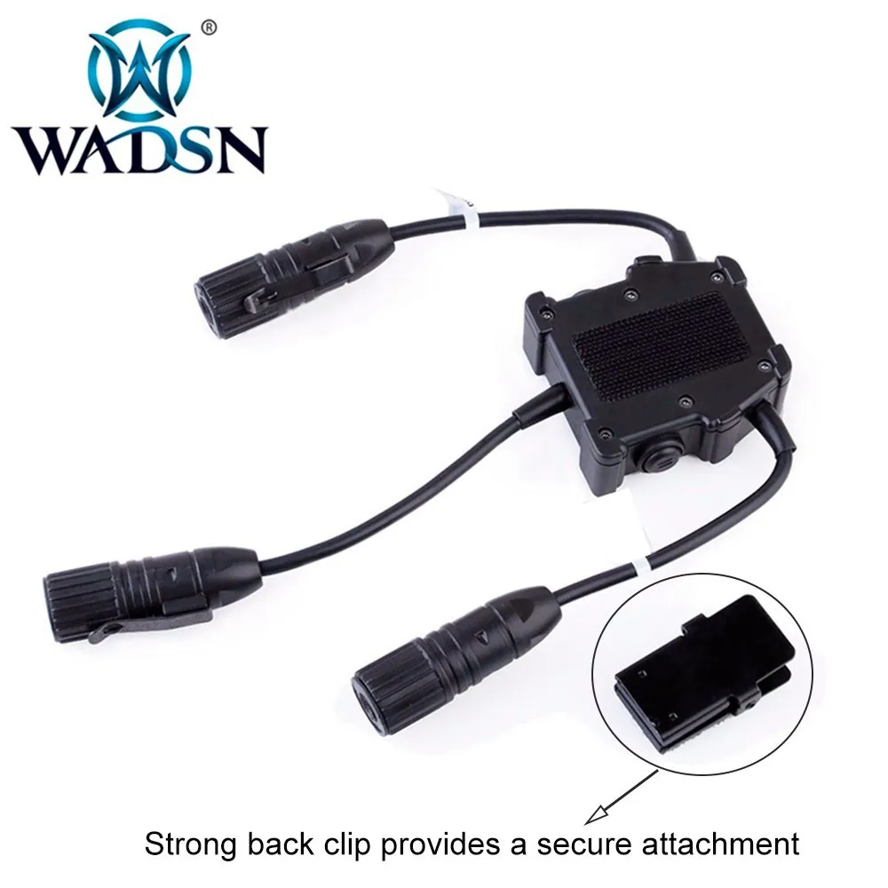 Wadsn Double u94 PTT Airsoft En Plein Air Chasse Casque Tactique Casque Double 7.0 Plug Kenwood Pour Baofeng Talkie Walkie Connecteur