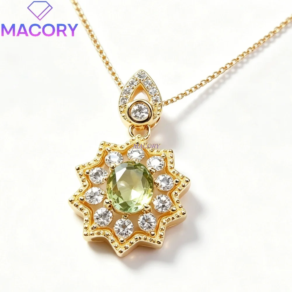 Natural tourmaline pendant necklace S925 sterling silver sweet and lively suitable for daily commutes work birthday gifts choice