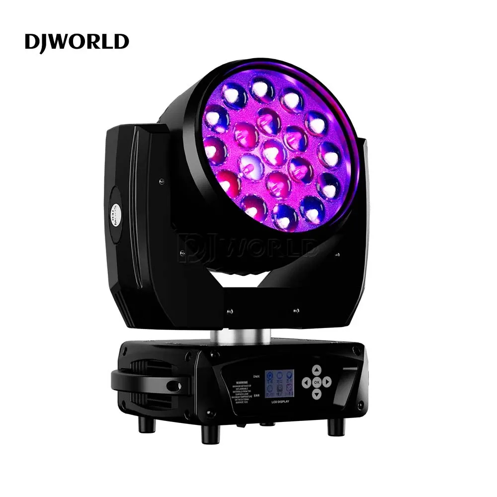 LED Light 19x15W RGBW Zoom Wash Lighting Beam DMX Stage Lighting Wedding Church Soundlights Spotlight DJ Club Equipment