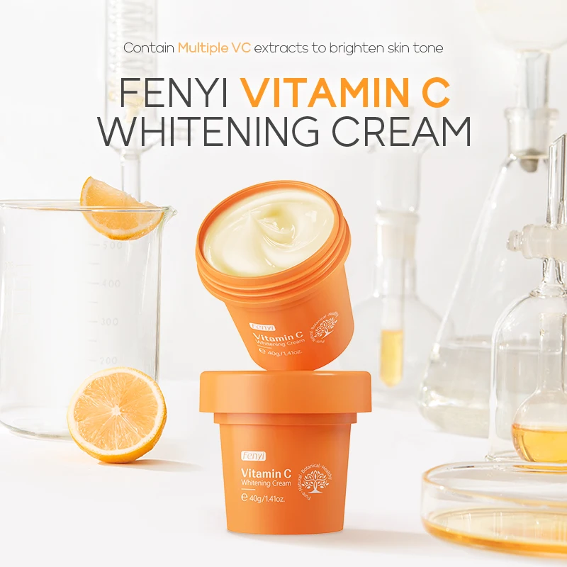 Fenyi Vitamin C Brighten Skin Tone Face Cream 40g Reduce Dark Spots Refreshing Moisturizer