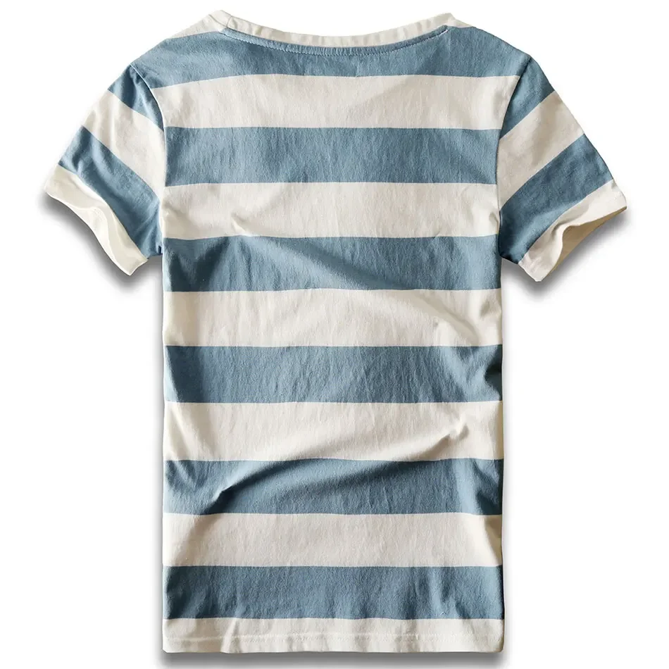 Men Striped T-Shirt Stripes Top Tees Male Fashion Short Sleeve Blue Red White Black T Shirt Costume Cosplay Party