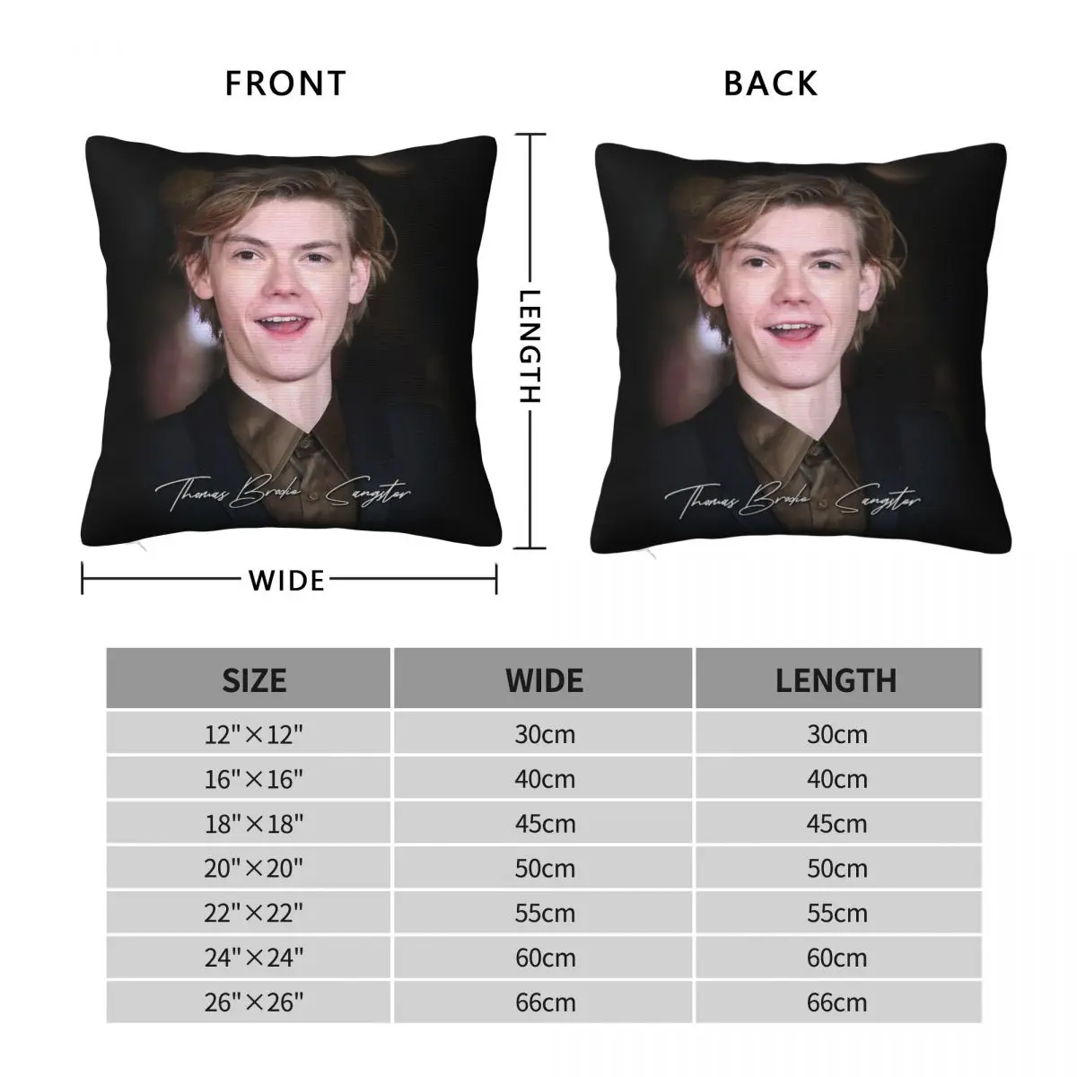 Thomas Brodie Sangster Pillowcase Polyester Linen Velvet Creative Zip Decor Home Cushion Cover 45x45