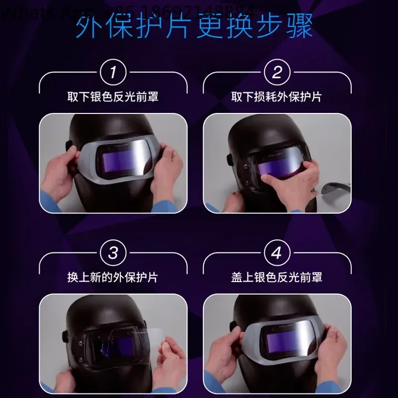 Automatic Variable Shade Welding Helmet for 100V Anti-Impact Anti-Splash Head-Mounted Industrial Grade