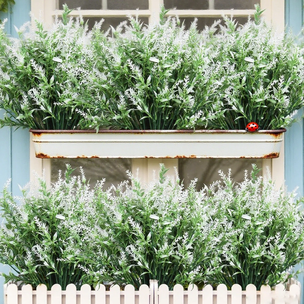 

6Pcs Artificial Plant Lavender Wedding Bouquet Home Room ParterrOutdoor Garden Yard Festival Decor DIY Gift Box Photography Prop