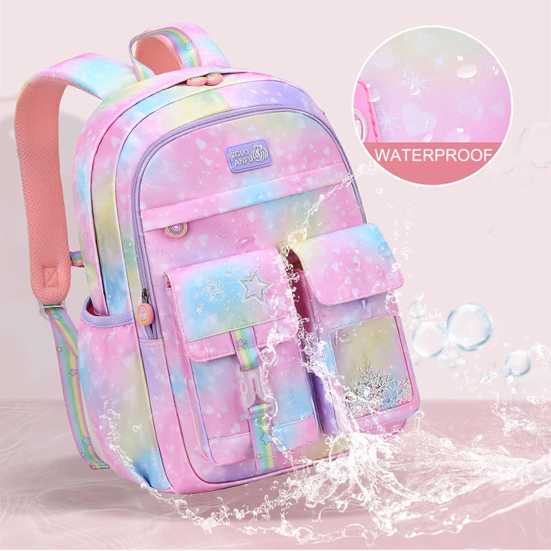 

Kid Traveling Waterproof Mochilas Backpack for Girl Rainbow Butterfly Children Bookbag School Bag Primary School Backpack