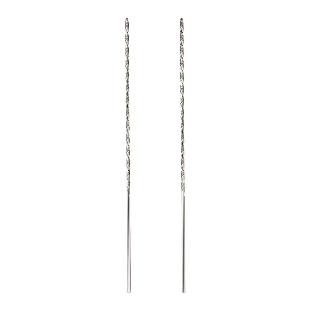 Foret à tarière de 3mm de diamètre, longueur de 160mm, matériau HSS, foret à tige droite en acier à grande vitesse, 2 pièces