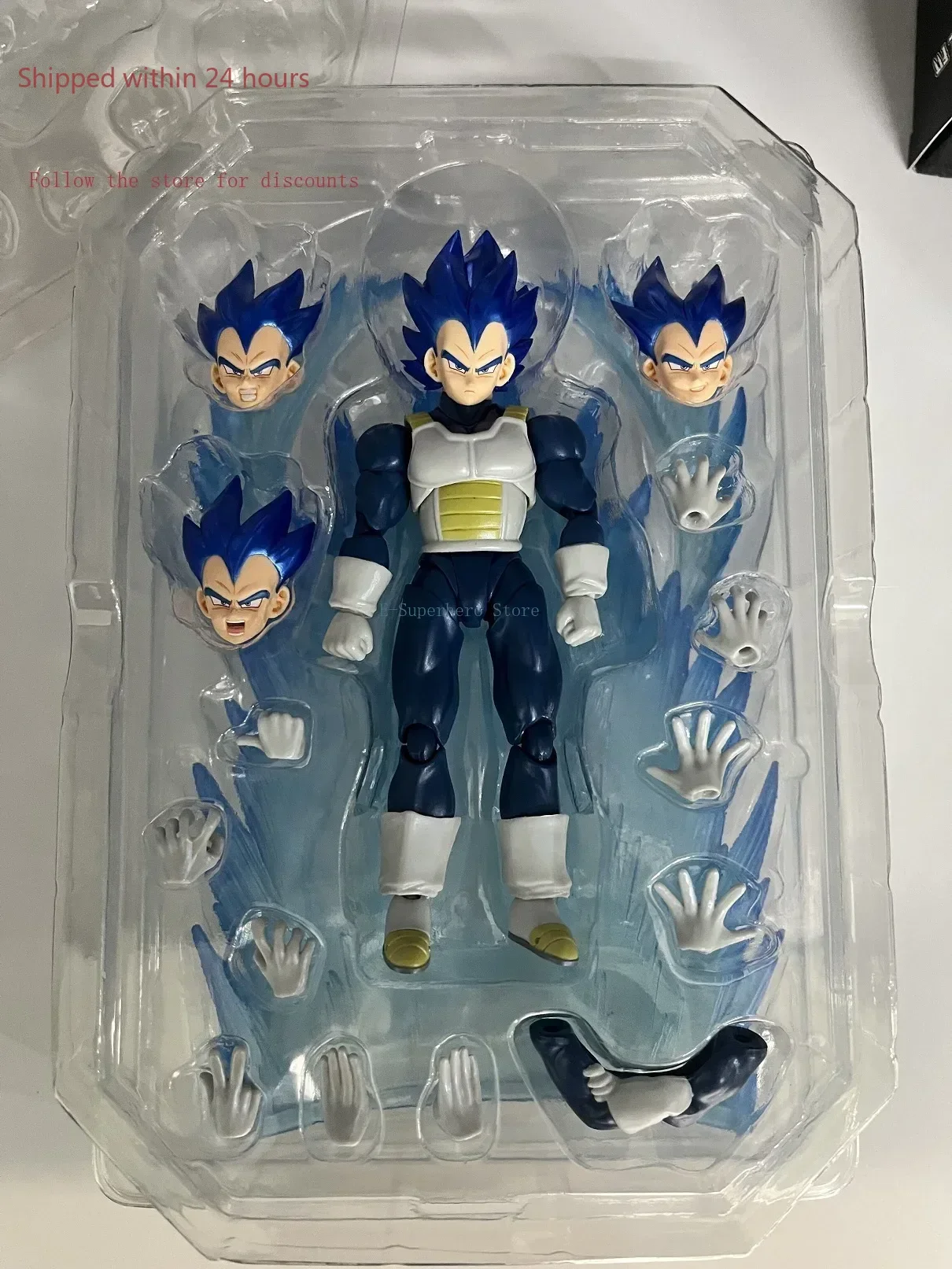 Em estoque dragon ball demoníaco ajuste df shf azul profundo vegeta super saiyan anime figuras de ação brinquedos coleção presentes