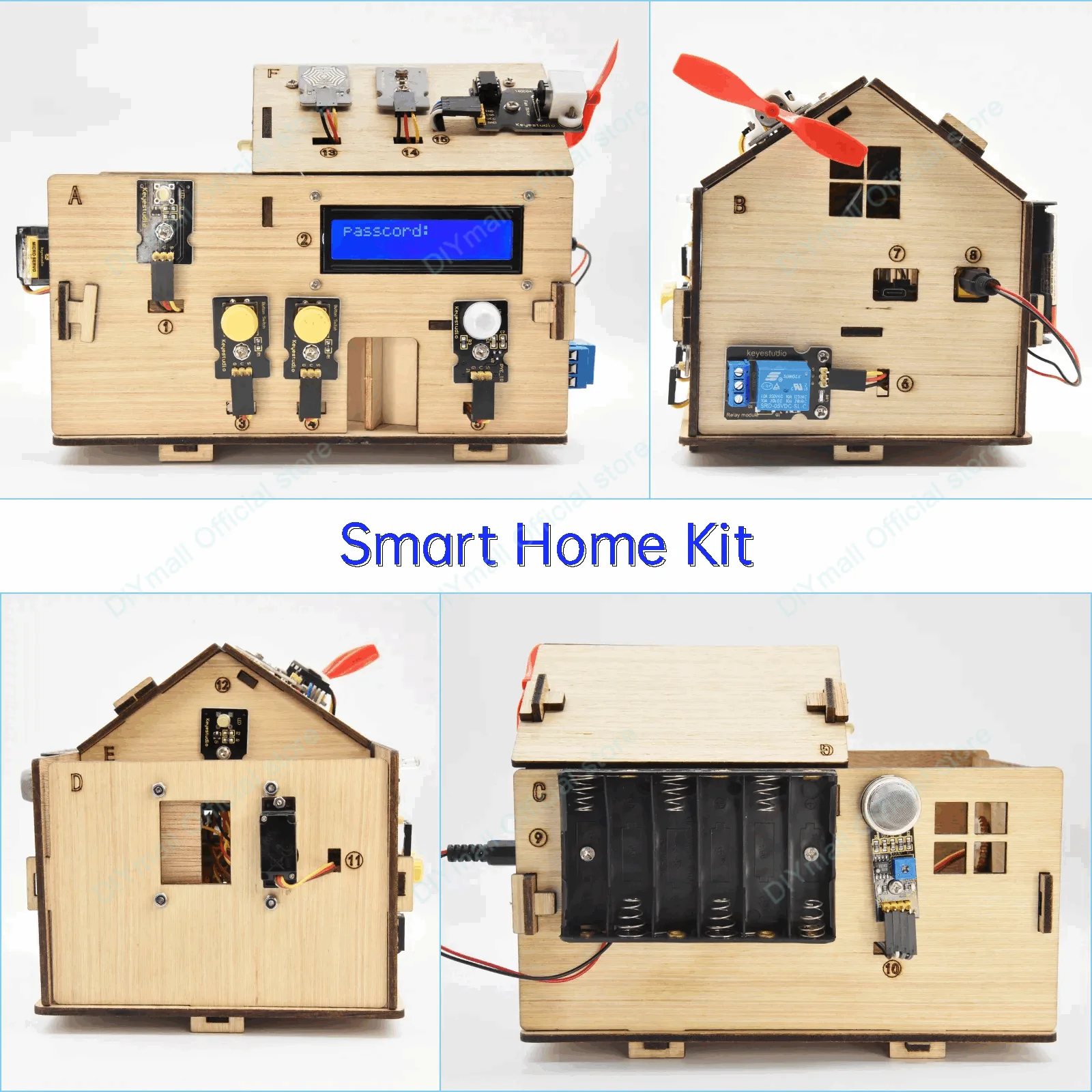 Keyestudio Smart IoT Home Kit مع لوحة PLUS Arduino Starter Kit لمشاريع DIY وبرمجة STEM وأتمتة المنزل
