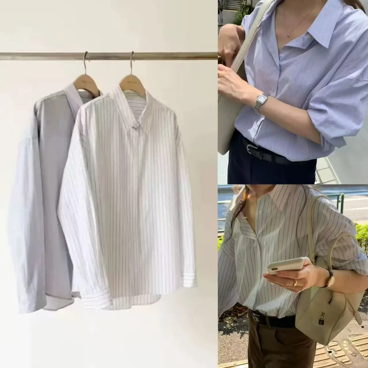 

Ounce2025 осенний новый корейский коврик в полоску, свободный утягивающий длинный све, женский повседневный свободный крой в полоску с узором